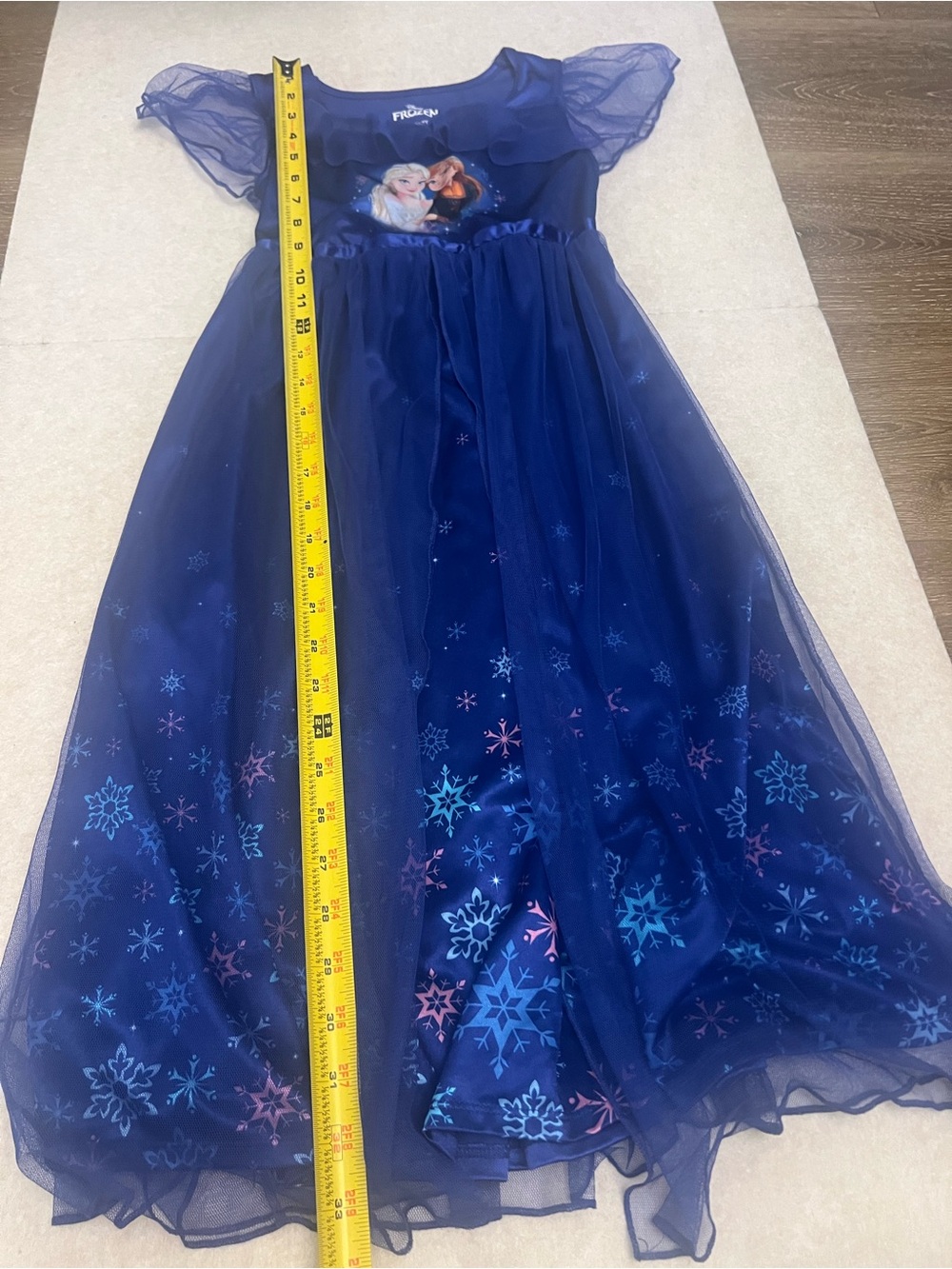 Disney Frozen Girls Elsa & Anna Blue Princess Dress Or nightgown Size M (8) - Picture 3 of 10
